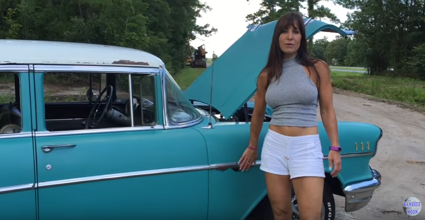 57 Chevy and 50 year Old Farm Girl&#39;s Drive. A Classic Car And Woman! –  classic